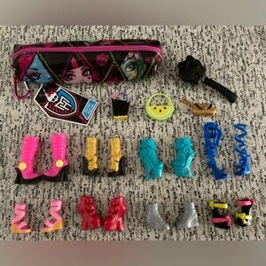 Monster High Doll Shoes Pencil Case (NWT) Purses Brush Accessories Lot